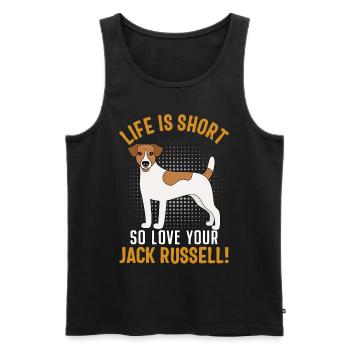 La vie est courte, alors aimez votre Jack Russell - Débardeur bio Premium Homme - noir - Devant - Michal (187cm)