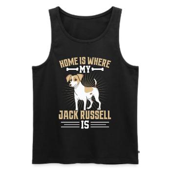Home is where my Jack Russell is - Männer Premium Bio Tank Top - Schwarz - Vorne - Michal (187cm)