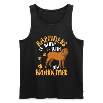 Broholmer me rend heureux Broholmer - Débardeur bio Premium Homme - noir - Devant - Michal (187cm)
