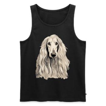 Dog Afghan Hound - Men's Premium Organic Tank Top - black - Front - Michal (187cm)