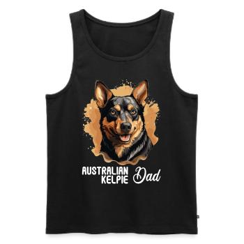 Chien Kelpie australien - Débardeur bio Premium Homme - noir - Devant - AI Model Male 178 light (178cm)