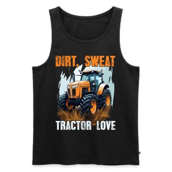Dirt Sweat Tractor Love Gift Farmer Farmer - Men's Premium Organic Tank Top - black - Front - Michal (187cm)