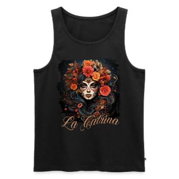La Catrina Cool Dia De Los Muertos Design - Débardeur bio Premium Homme - noir - Devant - Michal (187cm)