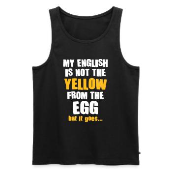 Mon anglais n’est pas le jaune de l’œuf Denglish - Débardeur bio Premium Homme - noir - Devant - Michal (187cm)