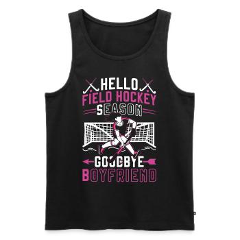 Field Hockey Hello Field Hockey - Männer Premium Bio Tank Top - Schwarz - Vorne - AI Model Male 178 light (178cm)
