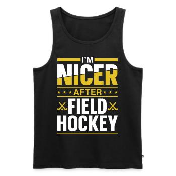 Field Hockey I'm Nicer After Field - Männer Premium Bio Tank Top - Schwarz - Vorne - AI Model Male 178 light (178cm)