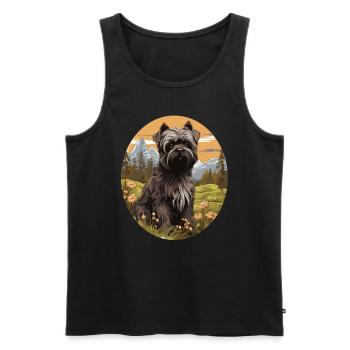 Chien Affenpinscher - Débardeur bio Premium Homme - noir - Devant - Michal (187cm)