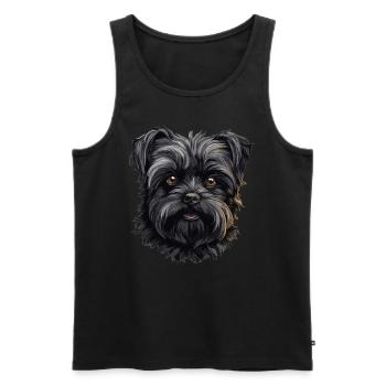 Chien Affenpinscher - Débardeur bio Premium Homme - noir - Devant - Michal (187cm)
