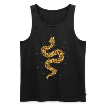 Serpent Serpent Terrarium Cornet Serpent - Débardeur bio Premium Homme - noir - Devant - AI Model Male 178 light (178cm)