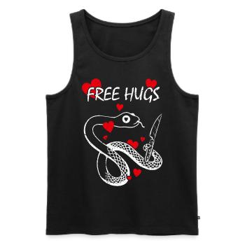 Free Hugs Constrictor Snakes Boa Python - Men's Premium Organic Tank Top - black - Front - AI Model Male 178 light (178cm)