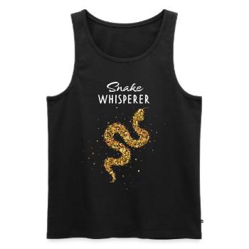 Serpent Chuchoteur Serpents Cornet Serpent Vipère - Débardeur bio Premium Homme - noir - Devant - AI Model Male 178 light (178cm)