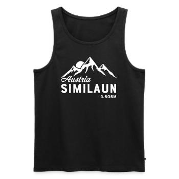 Simulaun I mountain in Austria for hikers - Men's Premium Organic Tank Top - black - Front - Michal (187cm)