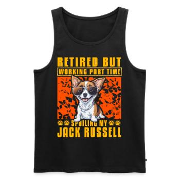 Retraité mais travaillant à temps partiel Jack Russell - Débardeur bio Premium Homme - noir - Devant - Michal (187cm)