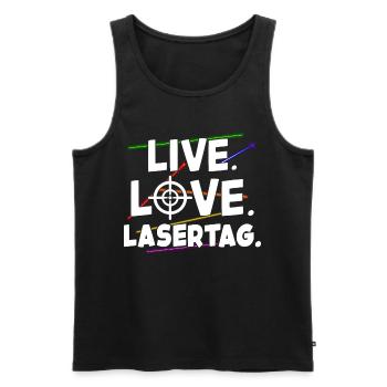 Laser Tag Spieler - Männer Premium Bio Tank Top - Schwarz - Vorne - Michal (187cm)
