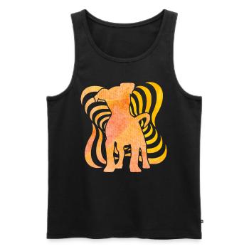Jack Russell Terrier Retro - Männer Premium Bio Tank Top - Schwarz - Vorne - Michal (187cm)