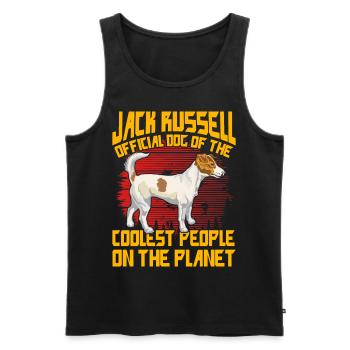 Jack Russell chien officiel des gens sur la planète - Débardeur bio Premium Homme - noir - Devant - Michal (187cm)