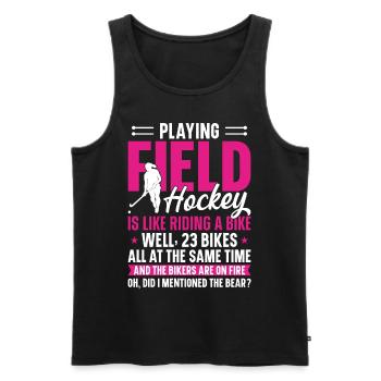Field Hockey Playing Field Hockey - Männer Premium Bio Tank Top - Schwarz - Vorne - AI Model Male 178 light (178cm)