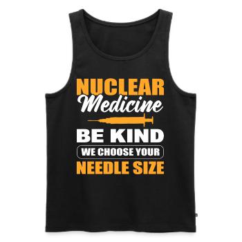 Médecine nucléaire Soyez gentil Nous choisissons votre taille d’aiguille - Débardeur bio Premium Homme - noir - Devant - Michal (187cm)