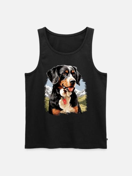 Dog Appenzeller Mountain Dog - Men's Premium Organic Tank Top - black