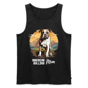 Chien bouledogue américain - Débardeur bio Premium Homme - noir - Devant - AI Model Male 178 light (178cm)