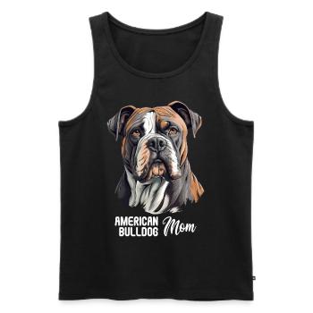Chien bouledogue américain - Débardeur bio Premium Homme - noir - Devant - AI Model Male 178 light (178cm)
