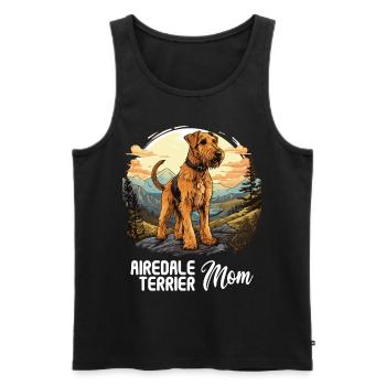 Dog Airedale Terrier - Men's Premium Organic Tank Top - black - Front - Michal (187cm)