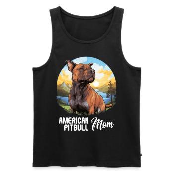 Dog American Pitbull - Men's Premium Organic Tank Top - black - Front - AI Model Male 178 light (178cm)