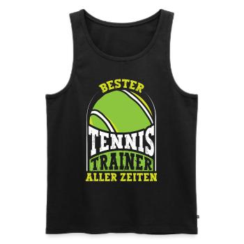 Bester Tennis Trainer aller Zeiten - Männer Premium Bio Tank Top - Schwarz - Vorne - Michal (187cm)
