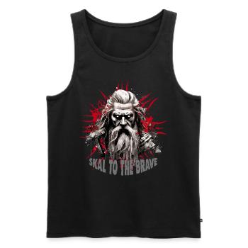 Skal to the brave Wikinger Kultur - Männer Premium Bio Tank Top - Schwarz - Vorne - AI Model Male 178 light (178cm)