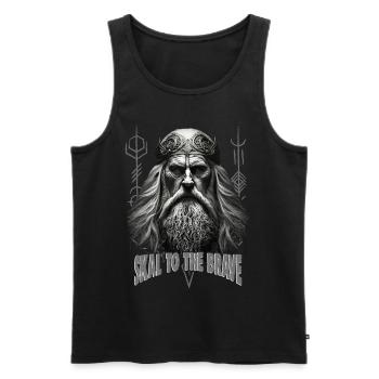 Skal to the brave Wikinger Kultur - Männer Premium Bio Tank Top - Schwarz - Vorne - AI Model Male 178 light (178cm)
