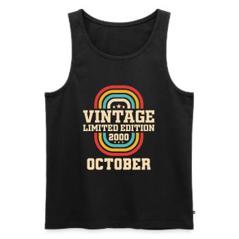 23. Geburtstag Oktober Jahrgang 2000 Vintage - Männer Premium Bio Tank Top - Schwarz - Vorne - Michal (187cm)