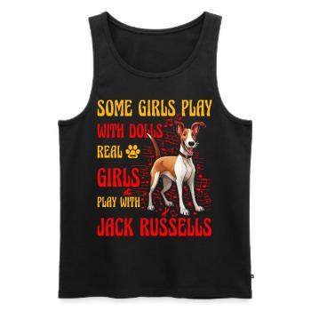 Jack Russell Fille - Débardeur bio Premium Homme - noir - Devant - Michal (187cm)
