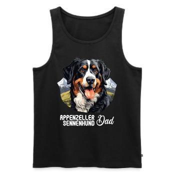 Hund Appenzeller Sennenhund - Männer Premium Bio Tank Top - Schwarz - Vorne - AI Model Male 178 light (178cm)
