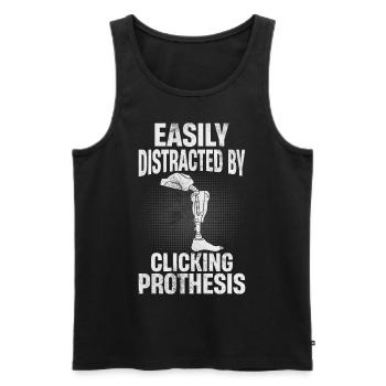 Beinprothese Amputierter - Männer Premium Bio Tank Top - Schwarz - Vorne - AI Model Male 178 light (178cm)