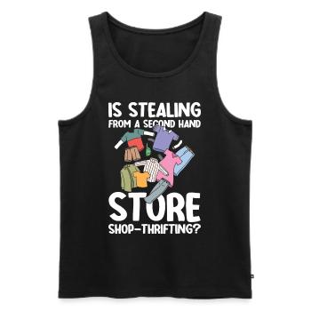 Lustiger Sparsamkeit Wiederverwenden Spruch für - Männer Premium Bio Tank Top - Schwarz - Vorne - AI Model Male 178 light (178cm)