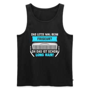 Friseurin Barber Frisörin Friseursalon - Männer Premium Bio Tank Top - Schwarz - Vorne - Michal (187cm)