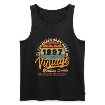 1997 Jahrgang Geboren 1997 Geburtstagsgeschenk - Männer Premium Bio Tank Top - Schwarz - Vorne - Michal (187cm)