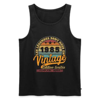 1985 Vintage Original 1985 Cadeau D'anniversaire - Débardeur bio Premium Homme - noir - Devant - Michal (187cm)