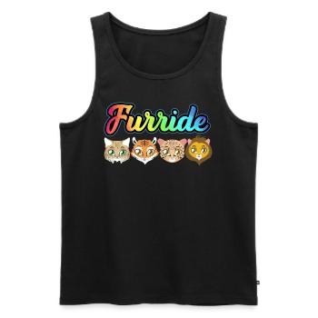 LGBTQ Furry Fandom Fursona Fursuit - Männer Premium Bio Tank Top - Schwarz - Vorne - AI Model Male 178 light (178cm)