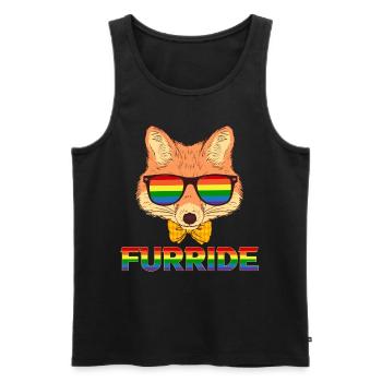 LGBTQ Furry Fandom Fursona Fursuit Fox - Men's Premium Organic Tank Top - black - Front - Michal (187cm)
