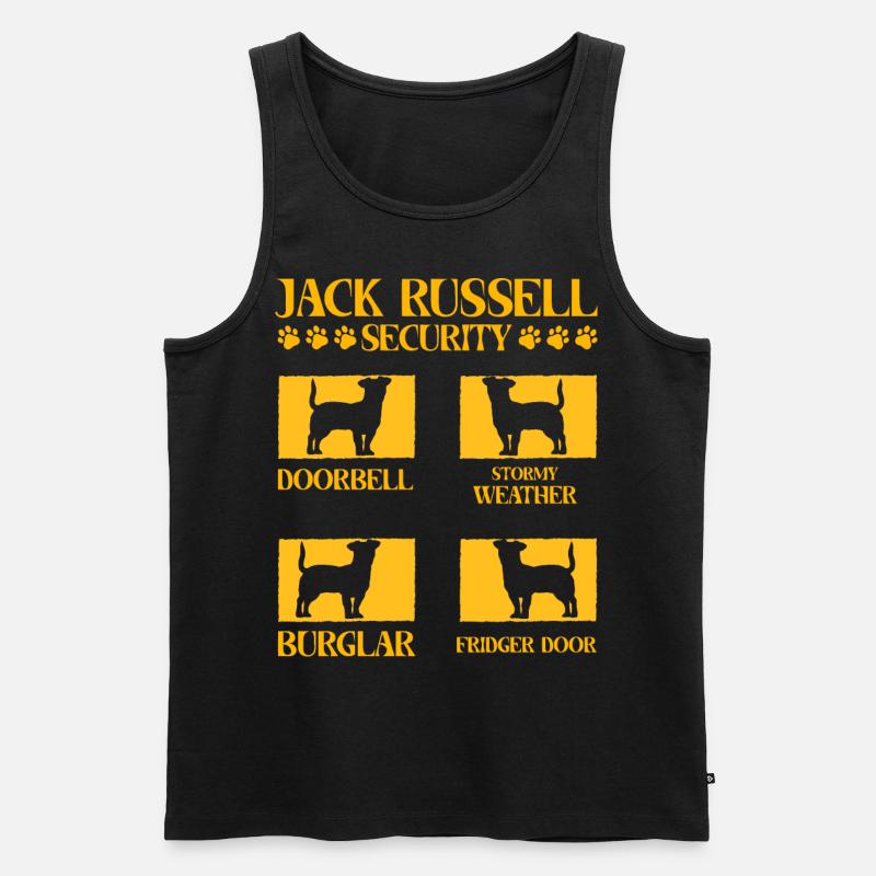 Jack Russell Security - Männer Premium Bio Tank Top - Schwarz