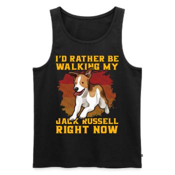 Je préfère promener mon Jack Russell en ce moment - Débardeur bio Premium Homme - noir - Devant - Michal (187cm)