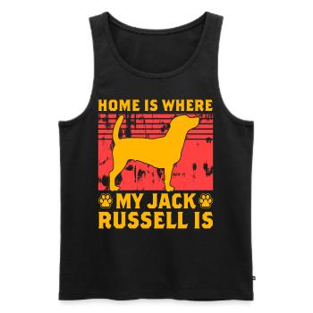 Home is where my Jack Russell is - Männer Premium Bio Tank Top - Schwarz - Vorne - Michal (187cm)