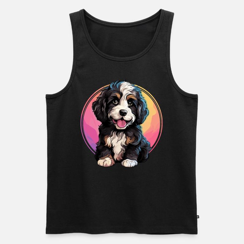 Hund Bernedoodle - Männer Premium Bio Tank Top - Schwarz