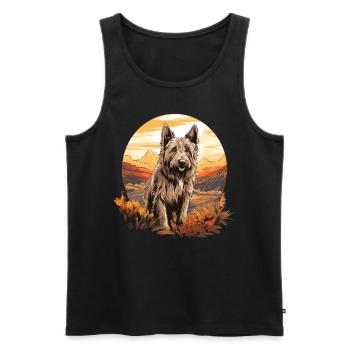 Dog Berger Picard - Men's Premium Organic Tank Top - black - Front - AI Model Male 178 light (178cm)