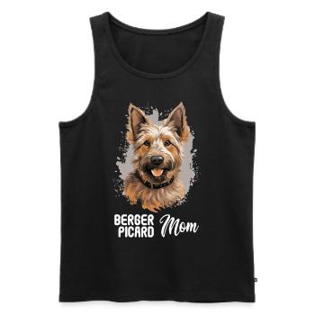 Dog Berger Picard - Men's Premium Organic Tank Top - black - Front - AI Model Male 178 light (178cm)