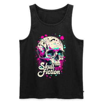 Skull Fiction Totenkopf Totenschädel - Männer Premium Bio Tank Top - Schwarz - Vorne - Michal (187cm)