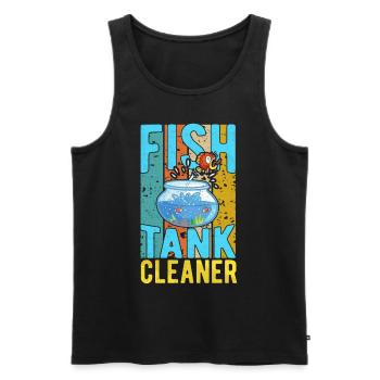 Nettoyeur d’aquarium Aquariist Fish Lover Aquarium - Débardeur bio Premium Homme - noir - Devant - Michal (187cm)