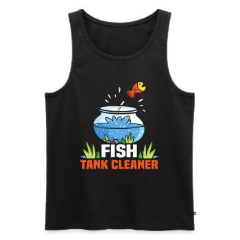 Nettoyeur d’aquarium Aquariist Fish Lover Aquarium - Débardeur bio Premium Homme - noir - Devant - Michal (187cm)