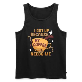 Ich Mag Kaffee Geschenkideen Kaffeeliebhaber - Männer Premium Bio Tank Top - Schwarz - Vorne - Michal (187cm)